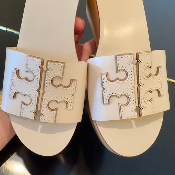 NWT authentic luxury summer spring beach Tory Burch Ines 80MM wedge slide/sandal - Picture 16 of 17